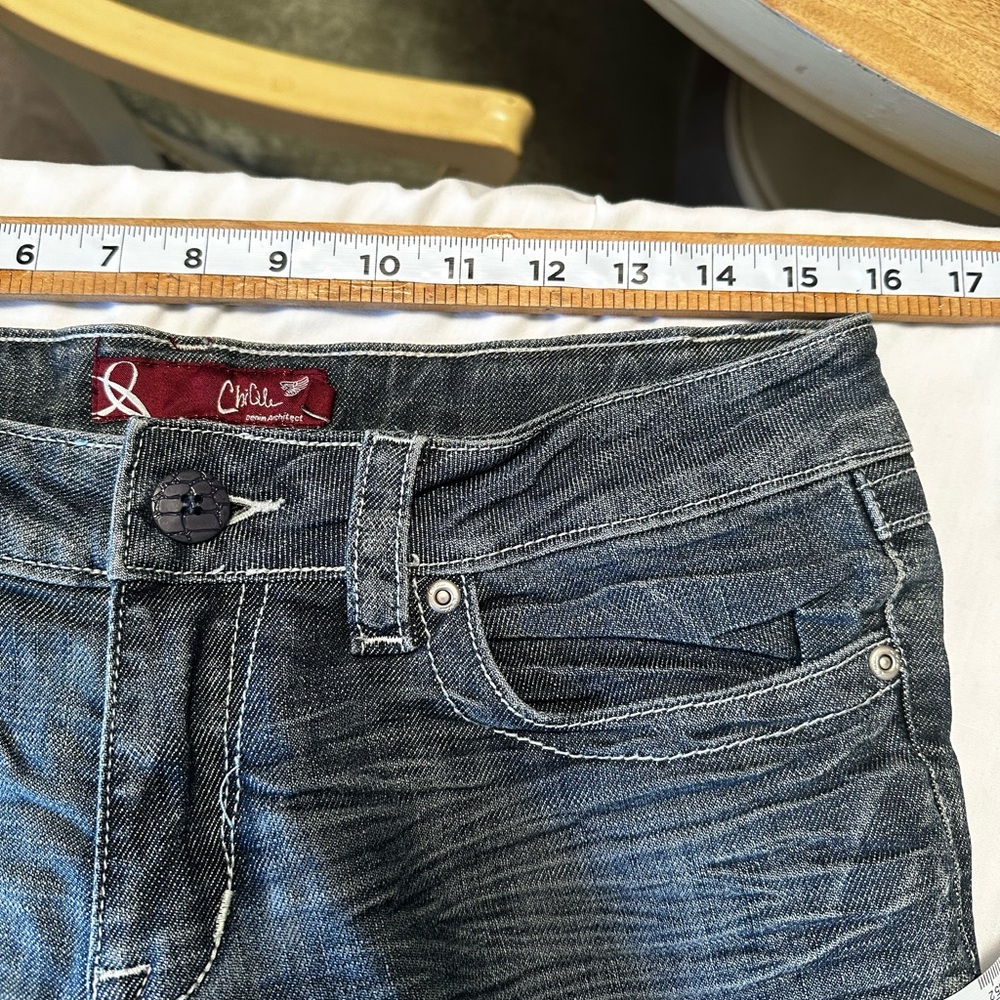 CHIQLE WOMAS DENIM BELL BOTTOMES W RHINESTONES ON BACK POCKETS SZ 11 - Picture 11 of 12